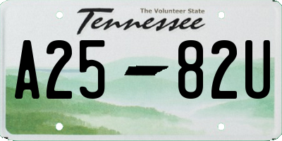 TN license plate A2582U
