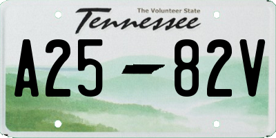 TN license plate A2582V