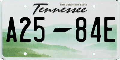 TN license plate A2584E
