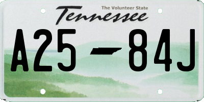 TN license plate A2584J