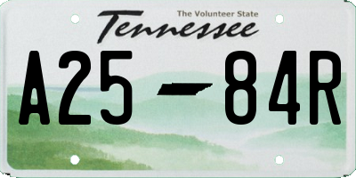 TN license plate A2584R