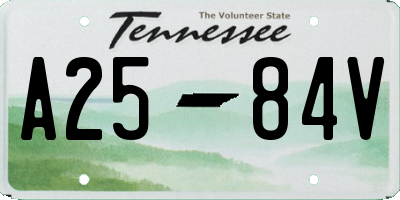 TN license plate A2584V