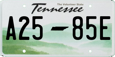 TN license plate A2585E