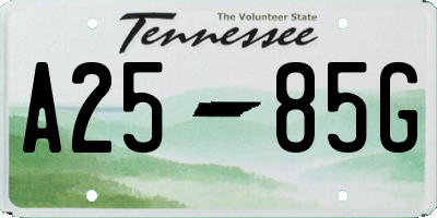 TN license plate A2585G