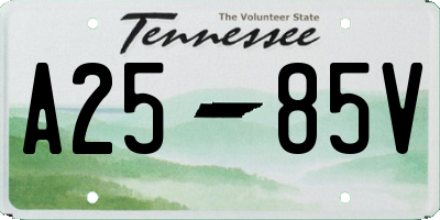 TN license plate A2585V