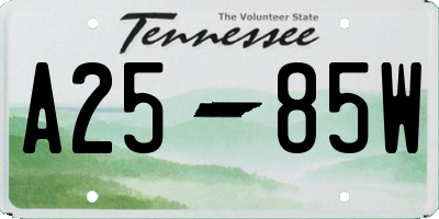 TN license plate A2585W