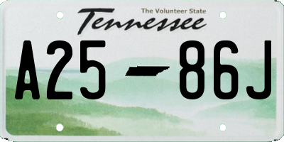 TN license plate A2586J