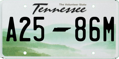 TN license plate A2586M