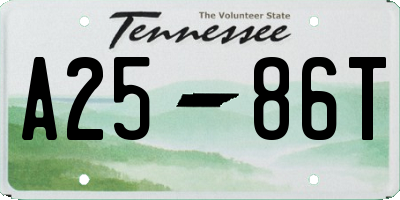 TN license plate A2586T