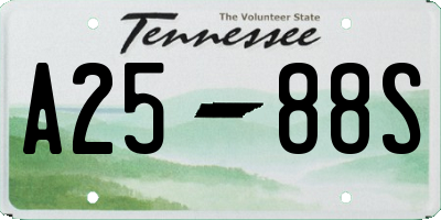 TN license plate A2588S