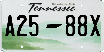 TN license plate A2588X
