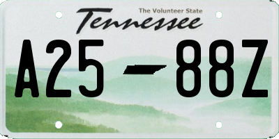 TN license plate A2588Z