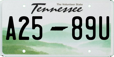 TN license plate A2589U
