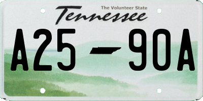 TN license plate A2590A
