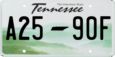 TN license plate A2590F