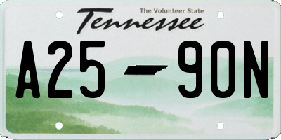 TN license plate A2590N