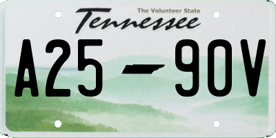 TN license plate A2590V