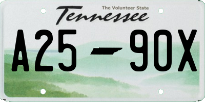 TN license plate A2590X