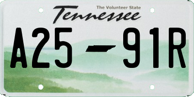 TN license plate A2591R