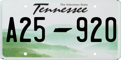 TN license plate A2592O