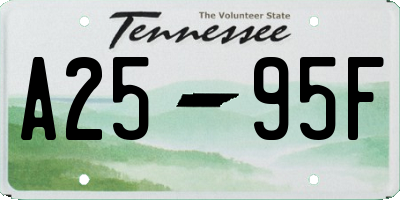 TN license plate A2595F