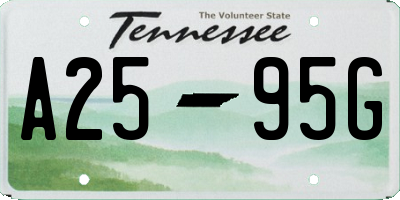 TN license plate A2595G