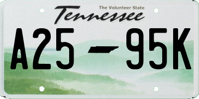 TN license plate A2595K