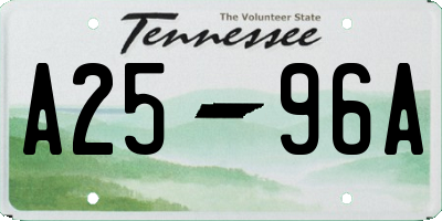 TN license plate A2596A