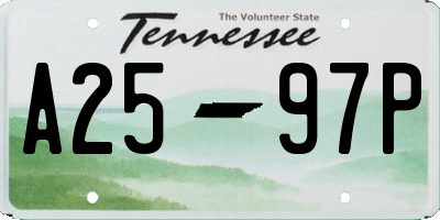 TN license plate A2597P