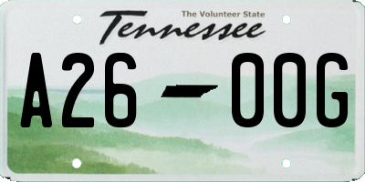 TN license plate A2600G