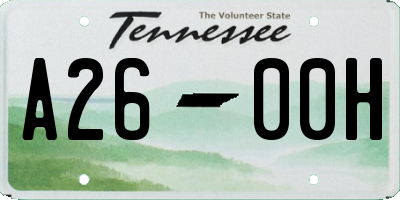 TN license plate A2600H