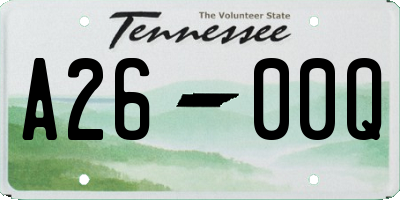 TN license plate A2600Q