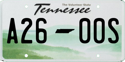 TN license plate A2600S