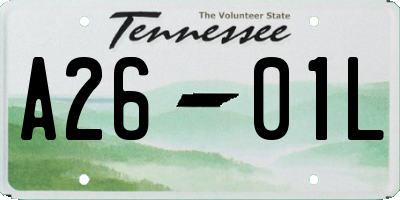 TN license plate A2601L