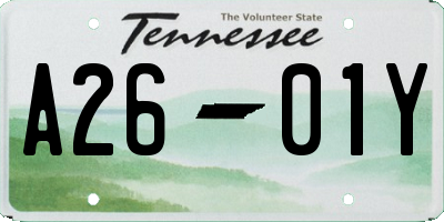 TN license plate A2601Y
