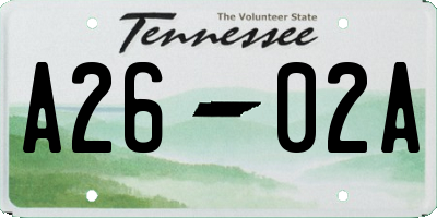 TN license plate A2602A