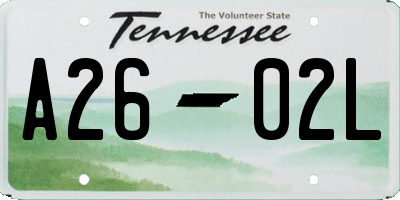 TN license plate A2602L