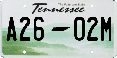 TN license plate A2602M