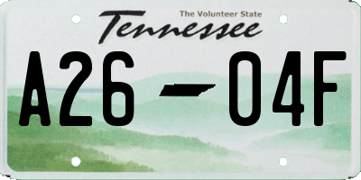 TN license plate A2604F