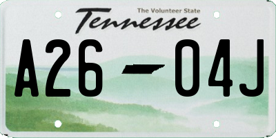 TN license plate A2604J