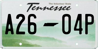 TN license plate A2604P