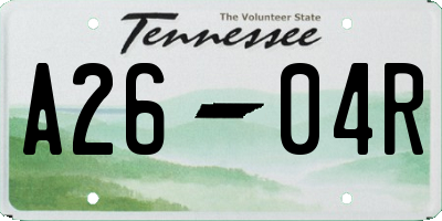 TN license plate A2604R
