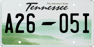 TN license plate A2605I