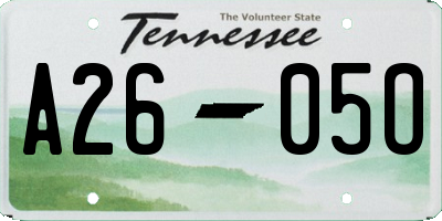 TN license plate A2605O
