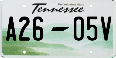 TN license plate A2605V