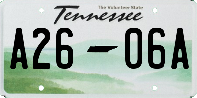 TN license plate A2606A