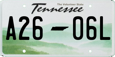 TN license plate A2606L