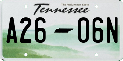 TN license plate A2606N
