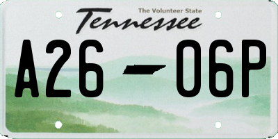 TN license plate A2606P