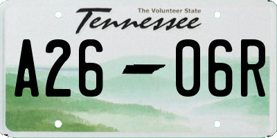 TN license plate A2606R